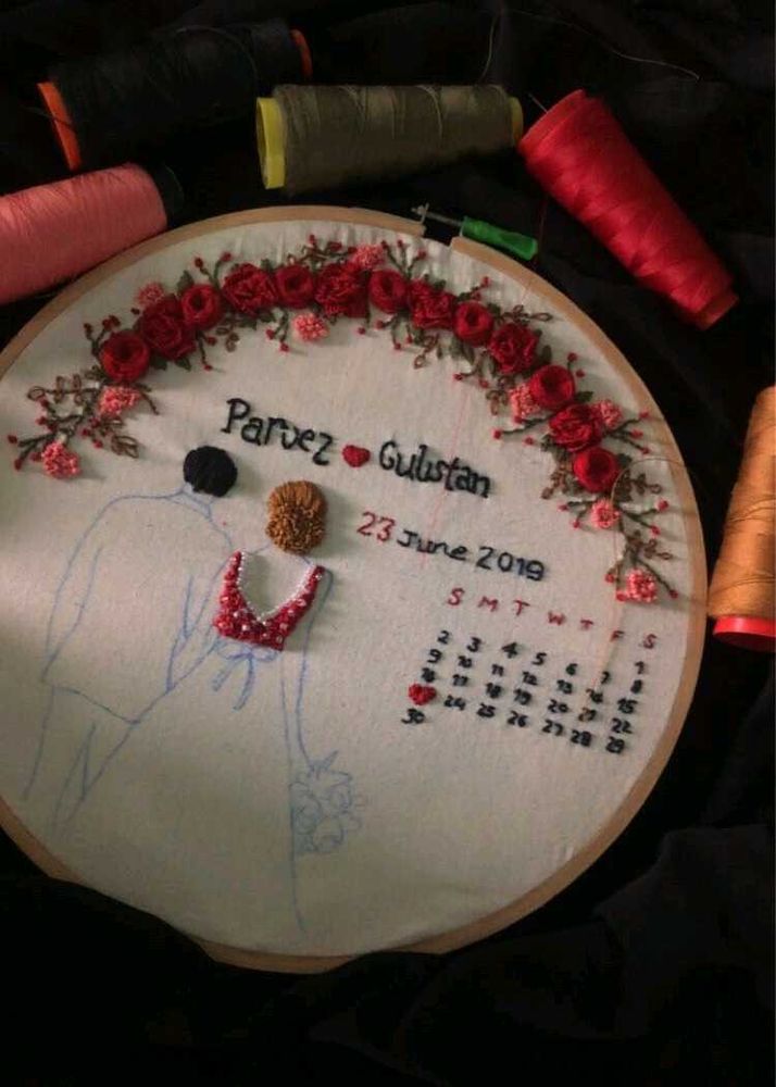 Custom Embroidered Wedding Hoop