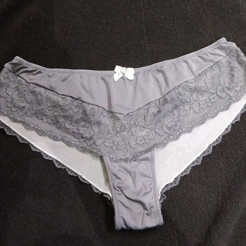 Embroidery Gray Lace Trim Pantie
