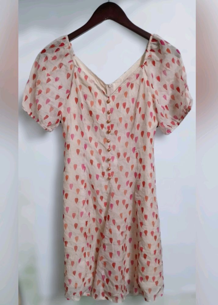 Pink Heart Print Dress (Women)