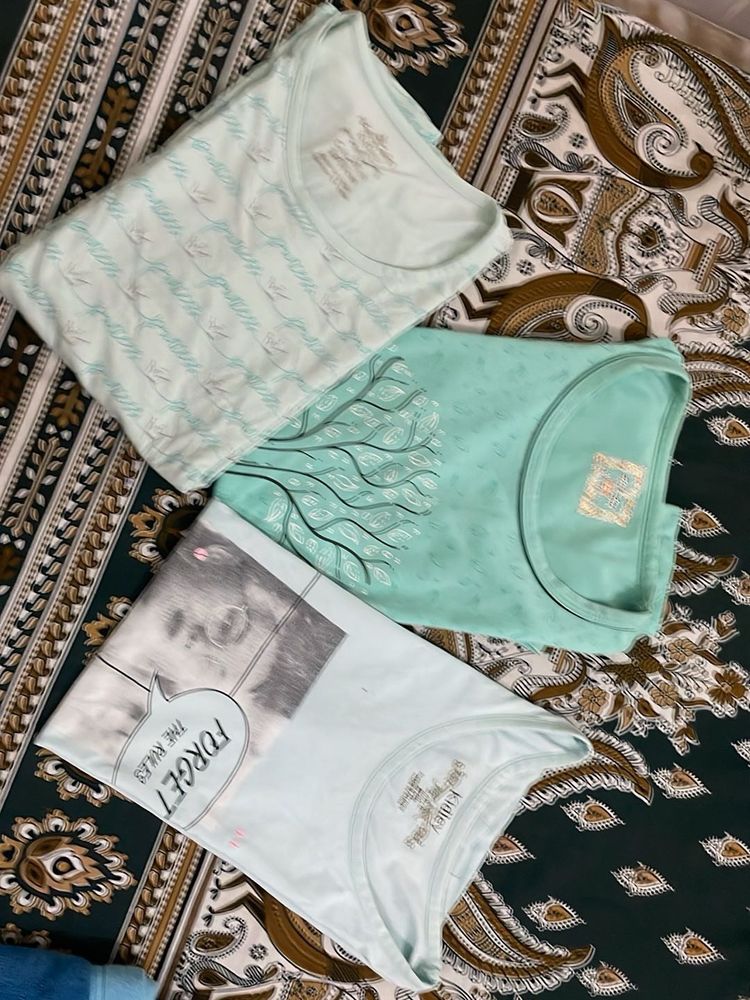 Combo of Cute Graphic Three Tees