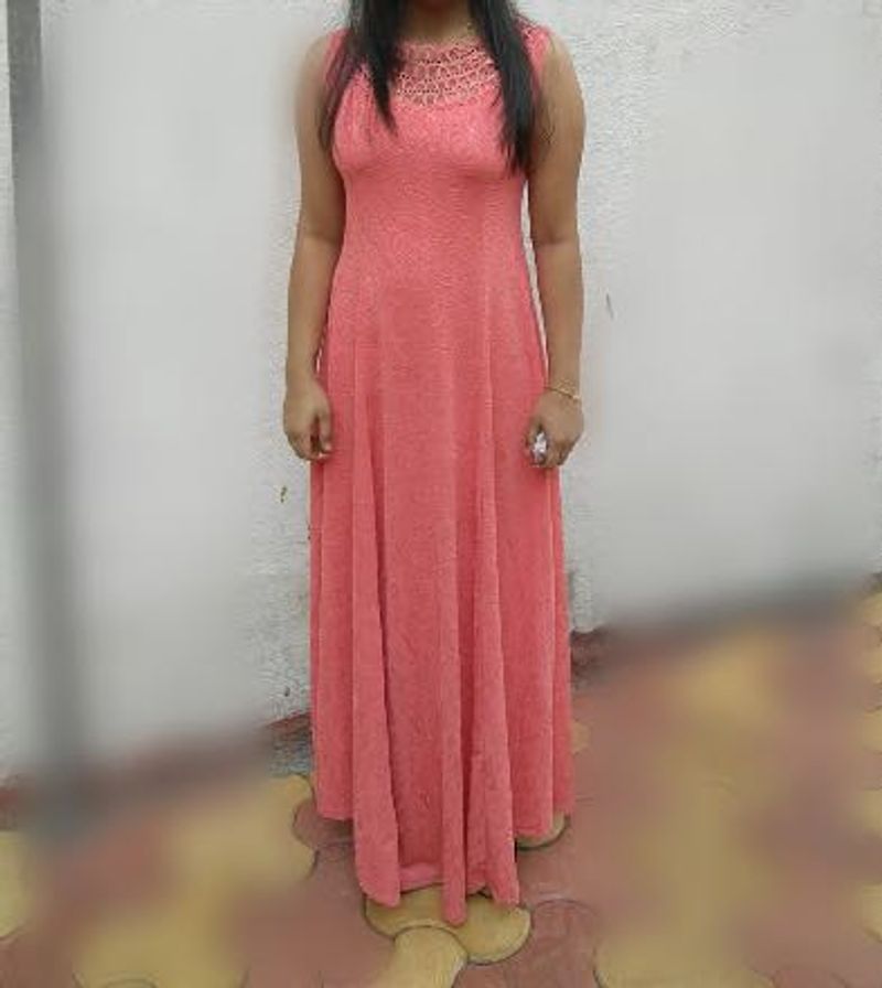 Coral Sleeveless Party Dress