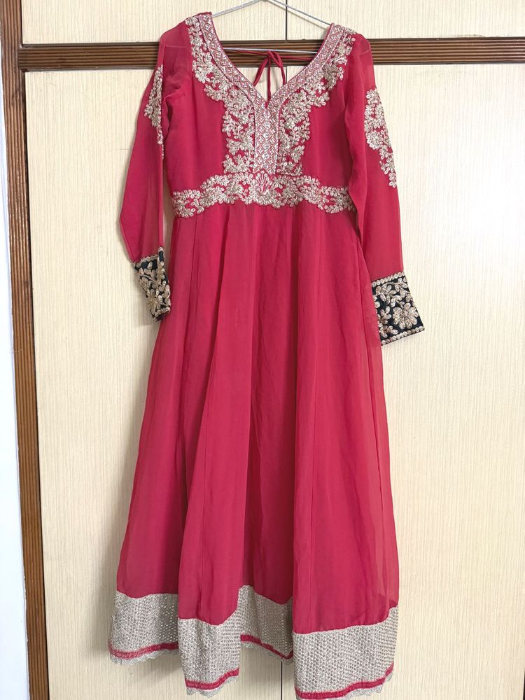 Rusty Red Elegant Ethnic Anarkali Kurta