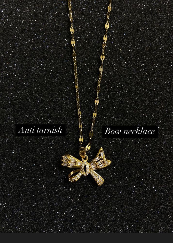 Anti Tarnish Bow Necklace 🎀