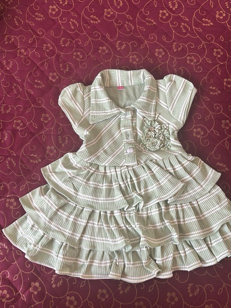 Cute Striped Tiered Baby Dress