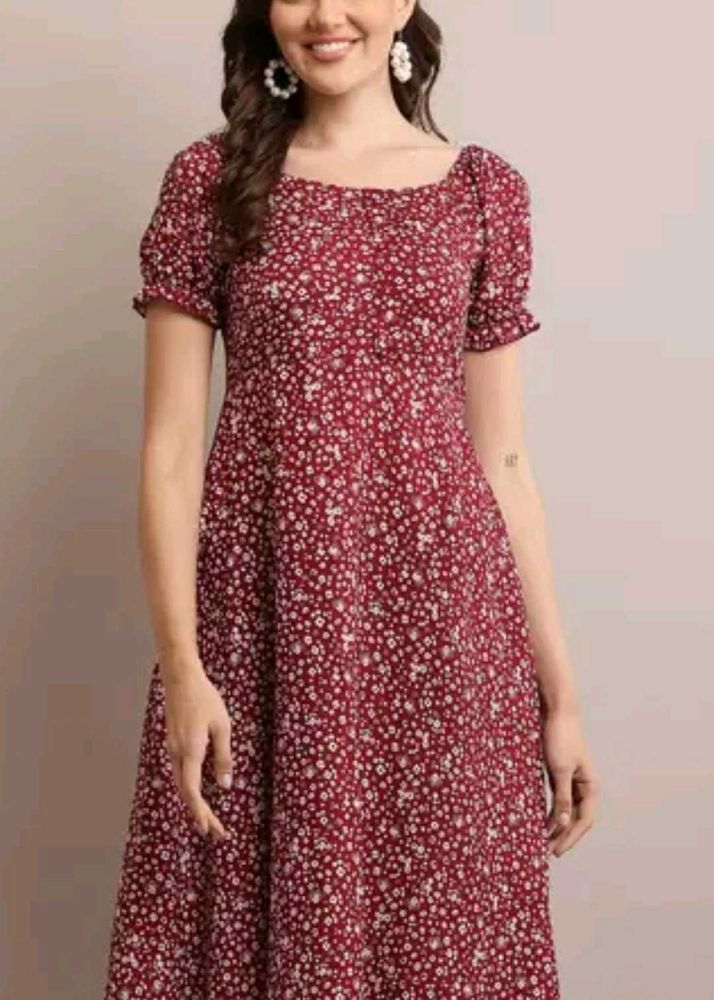Floral Print Midi Dress