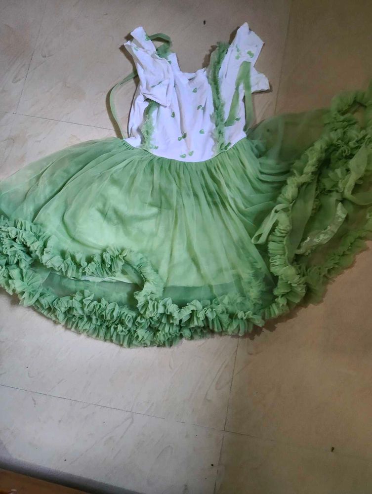 Vintage Green Ruffle Dress