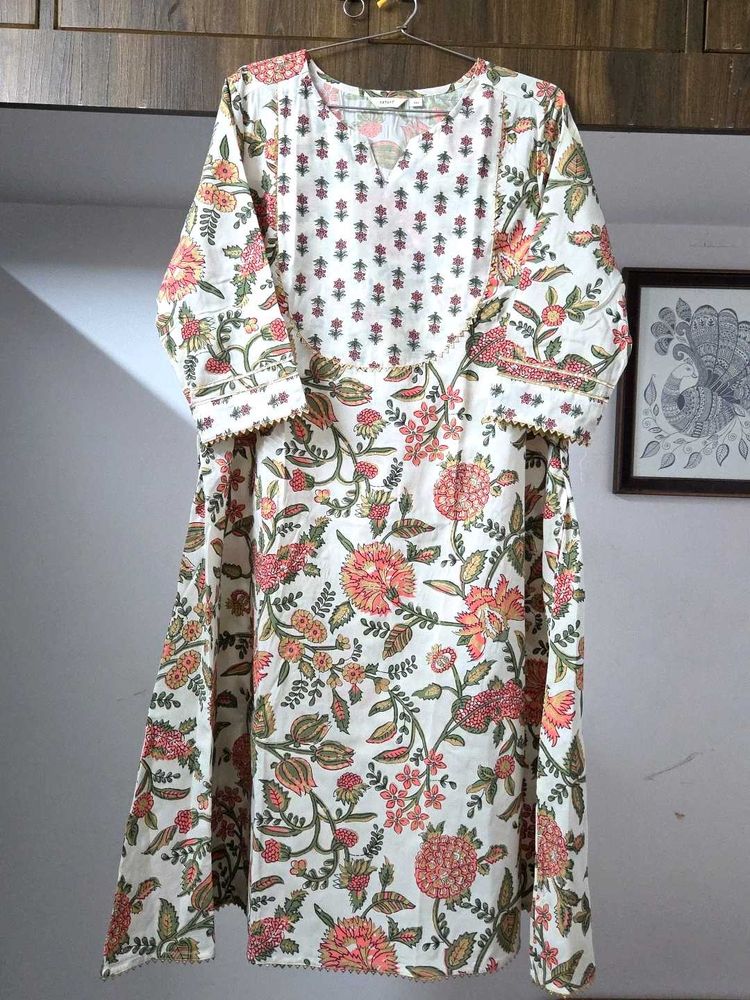 Plus Size Floral Printed Kurta Set