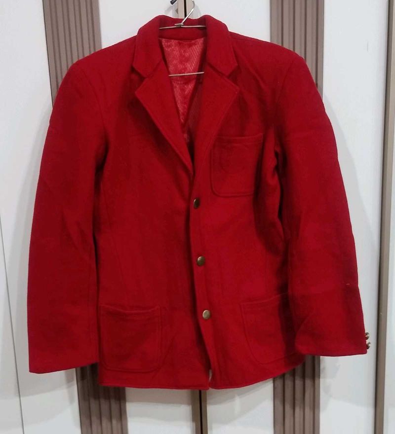 Red Casual Blazer