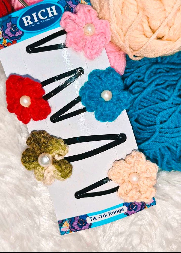 Cute Flower Hair Clips Set 6 pieces