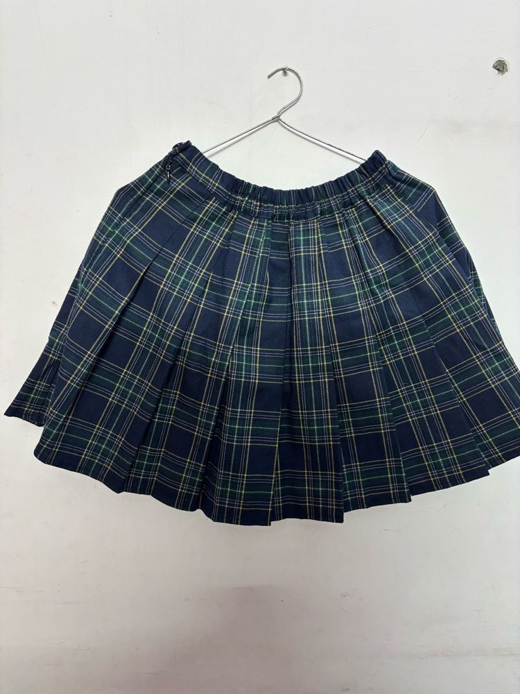 Plaid Pleated Skirt