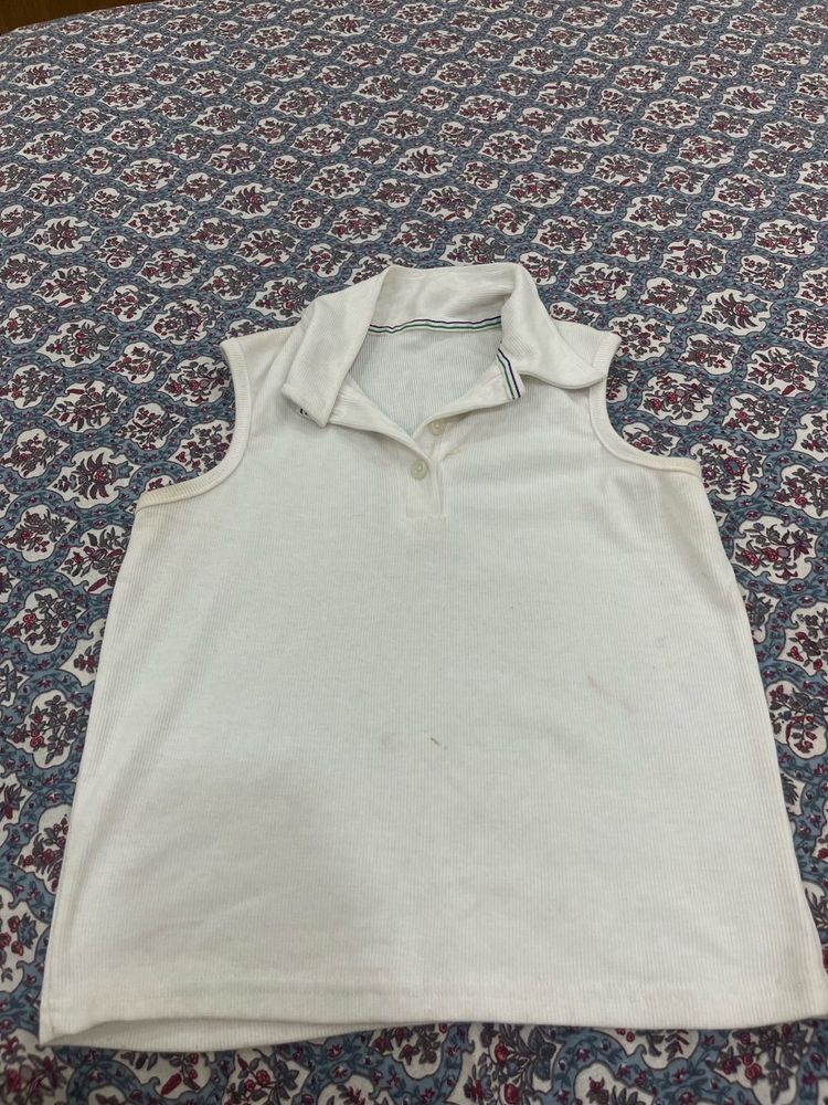 White Sleeveless Top