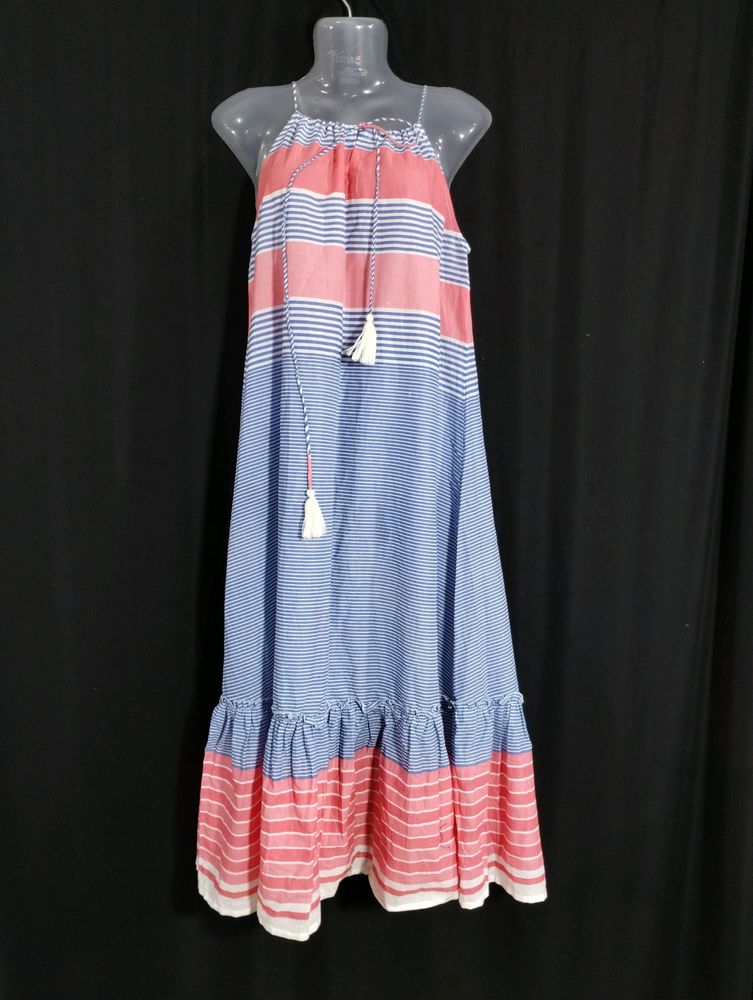 Zudio Blue Printed Sleeveless Dress (Women)
