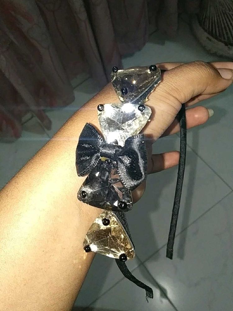 Crystal &amp; Bow Hair Tie