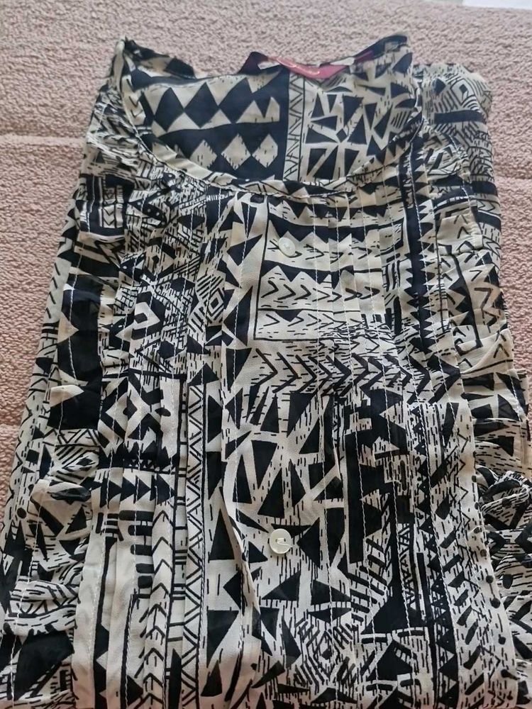 Balck And White Casual Evening Top (Only Cash)