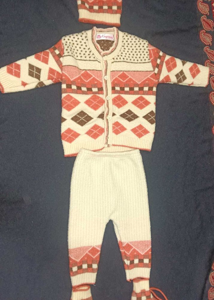 Vintage Knit Baby Outfit Set