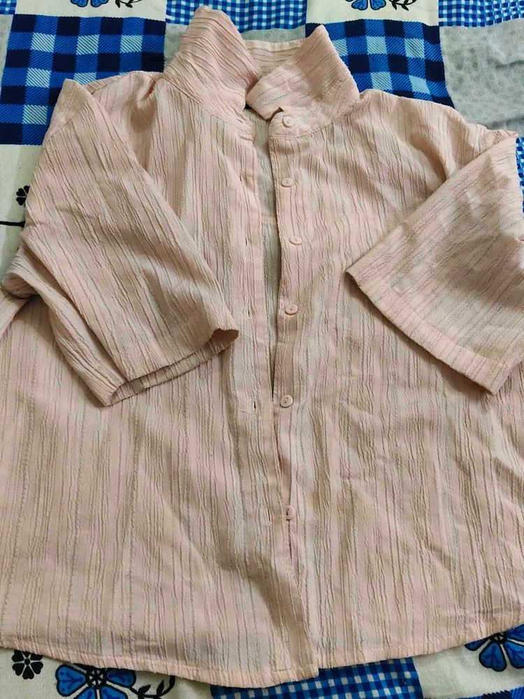 Pink Textured Blouse