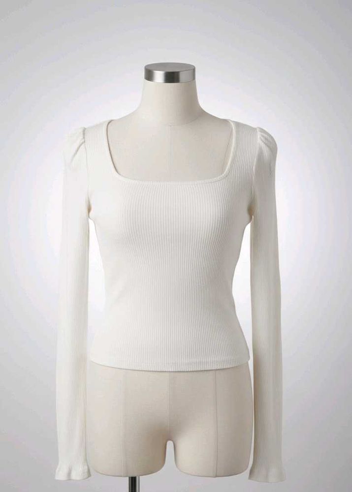 Square Neck Long Sleeve Top