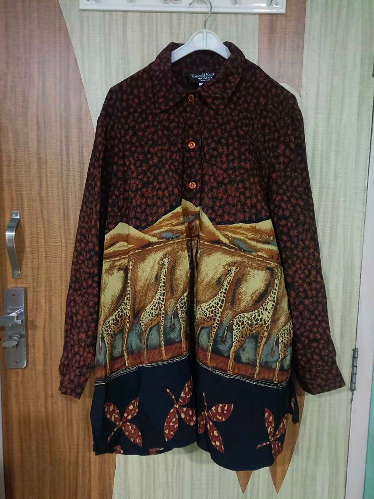imported giraffe 🦒 print long shirt