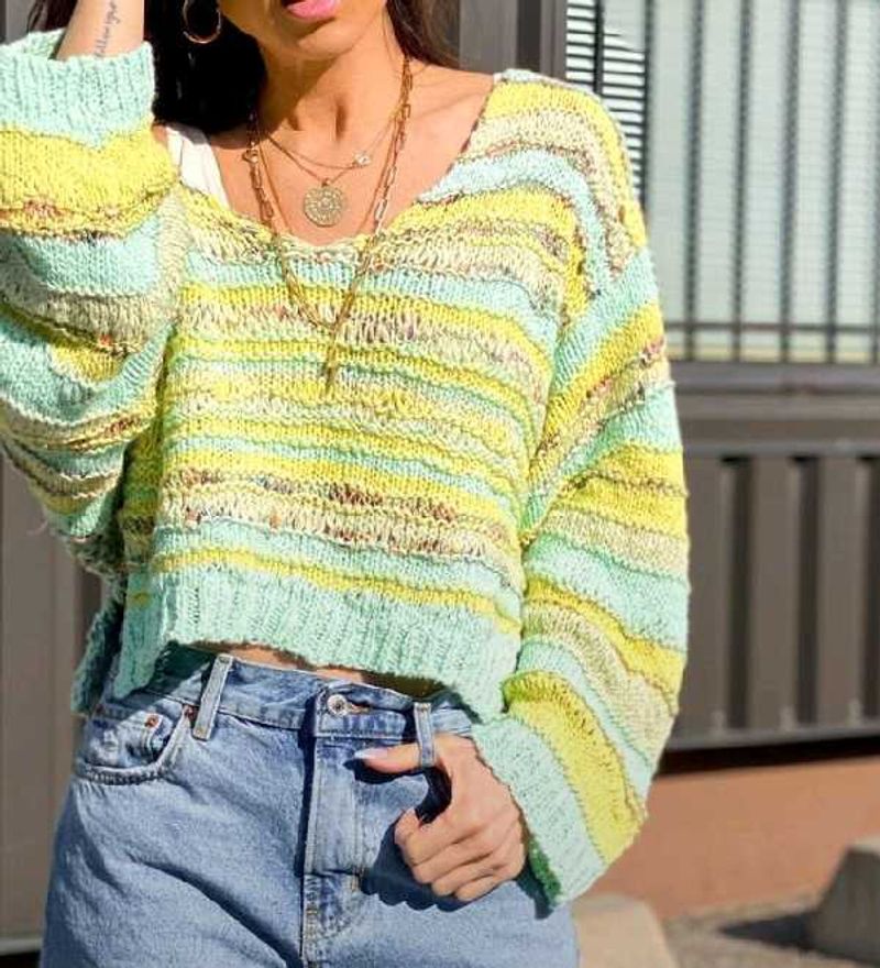 Zudio Korean Striped Knit Sweater