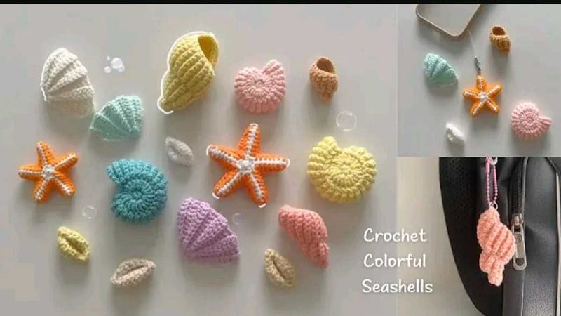 Crochet Seashell Charms/Keychain