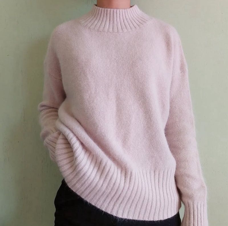 Soft Pink Turtleneck Sweater