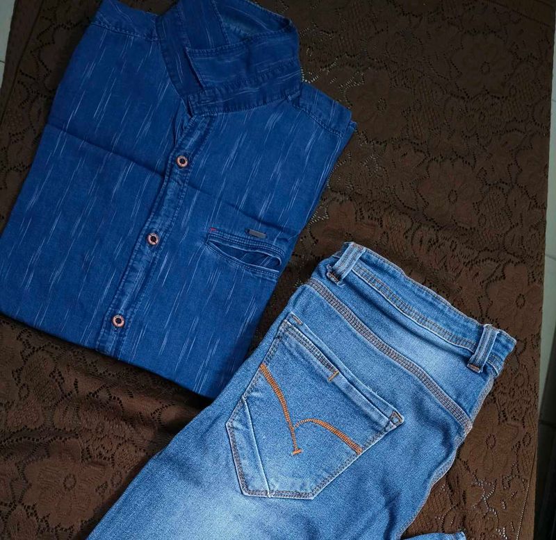 Denim Shirt &amp; Jeans Set