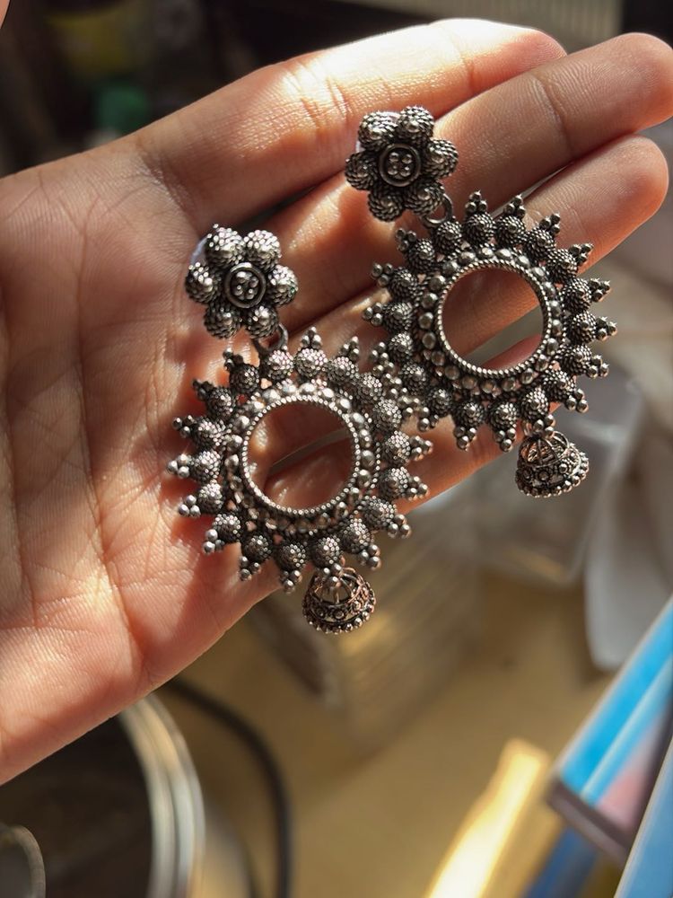 Oxidized Silver Earrings