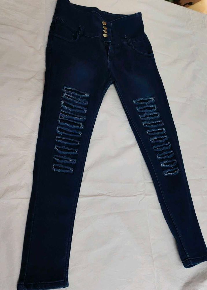 Ripped High-Waisted Jeans