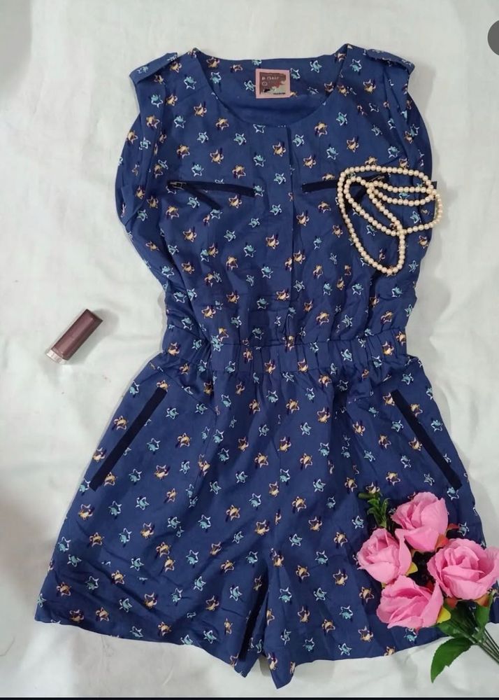 Blue Floral Romper