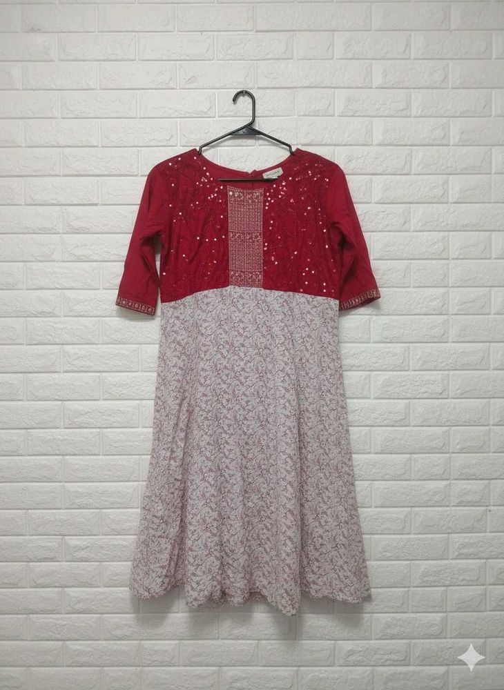 Red Embroidered Dress