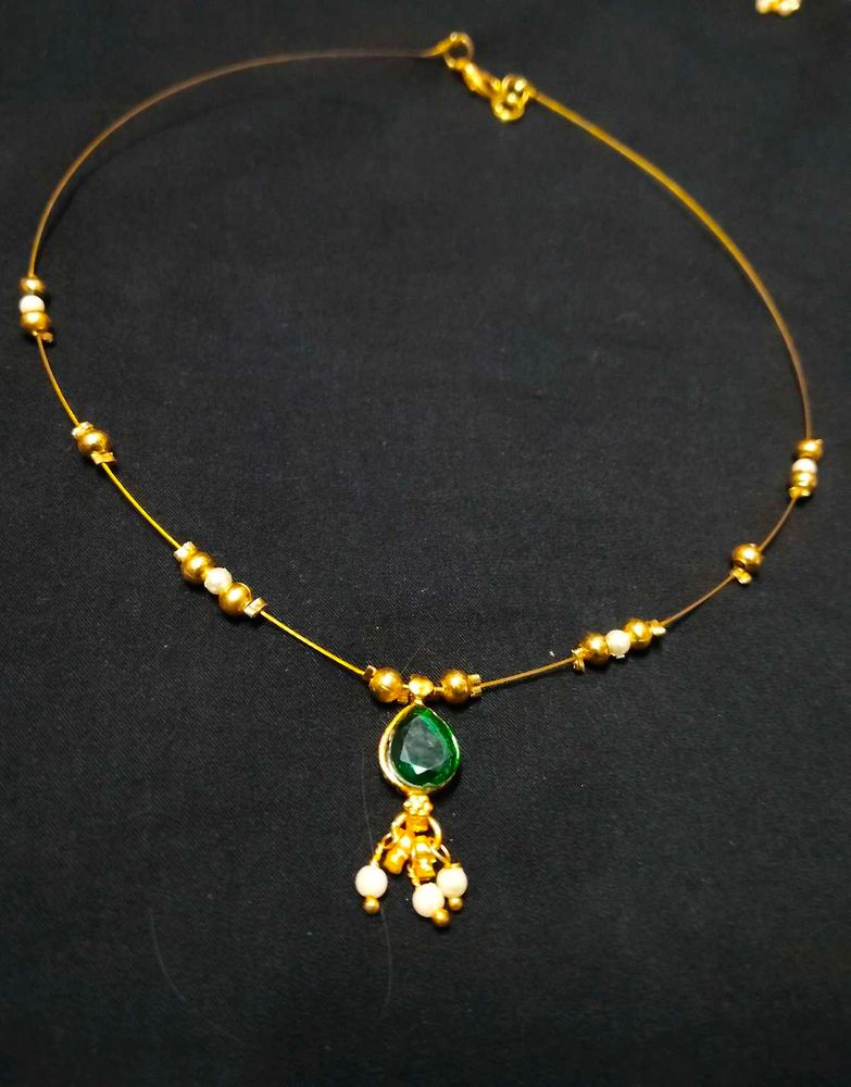 Green Stone Pendant Necklace