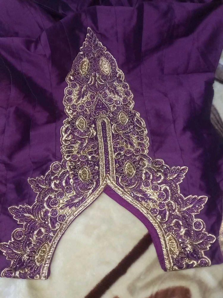 Purple Embellished Ethnic Top