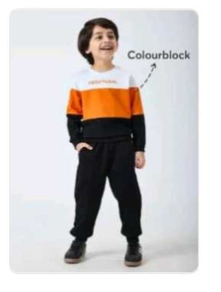 Boy's Colourblock Sweatshirt &amp; Pants