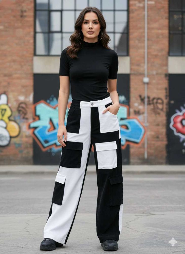 Cargo Style Colorblock Pants