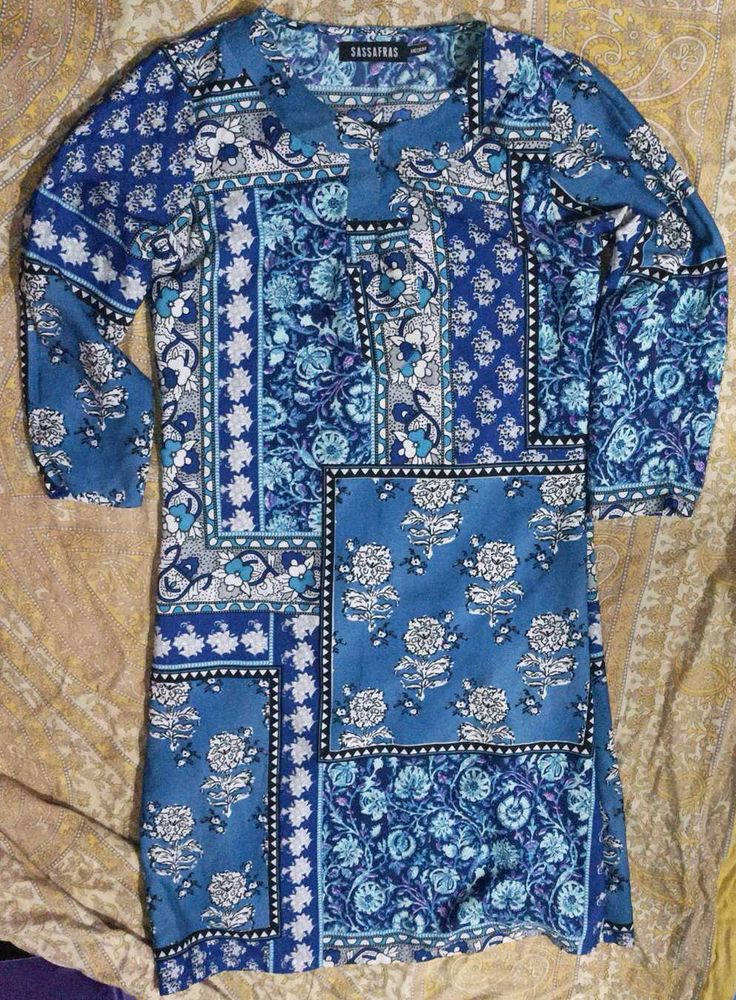 Sassafras Blue Floral Print Dress