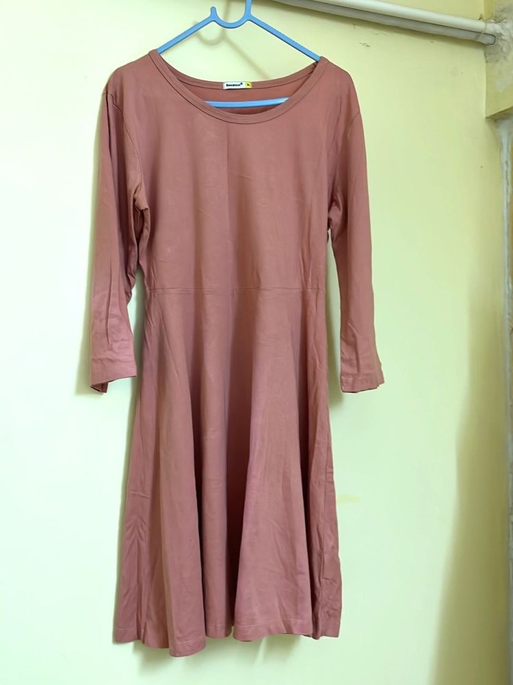 Dusty Rose Fit &amp; Flare Mini Dress