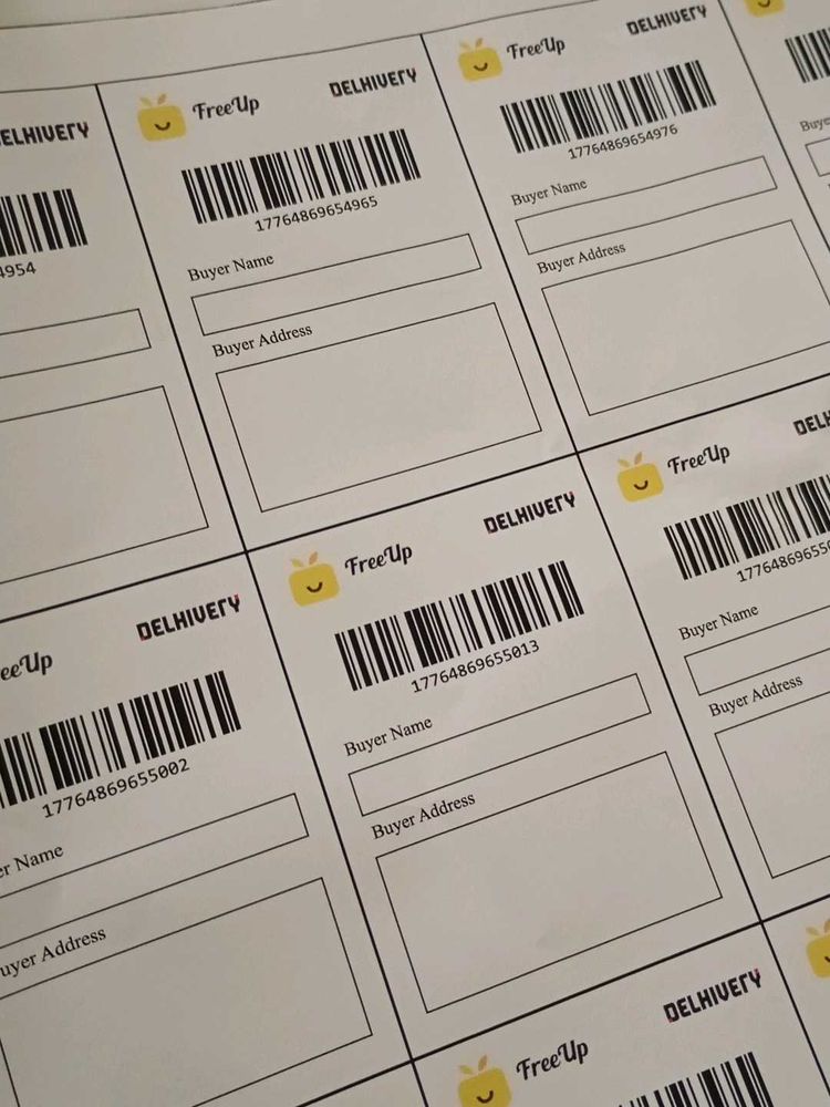 FreeUp &amp; Delhivery Shipping Labels