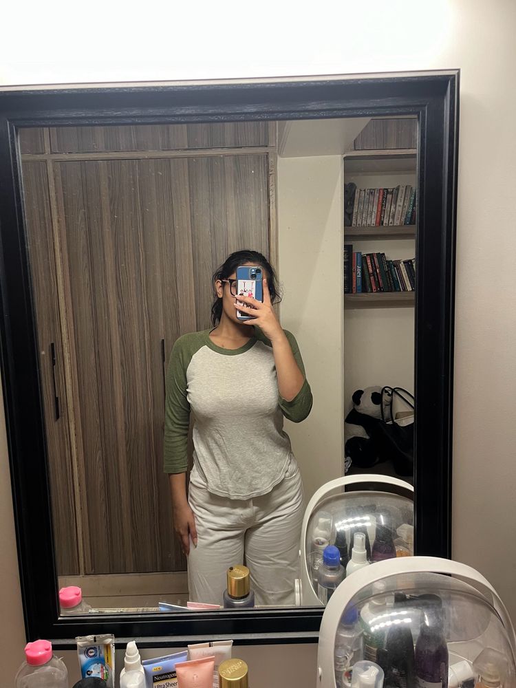 H&amp;M White &amp; Green Top