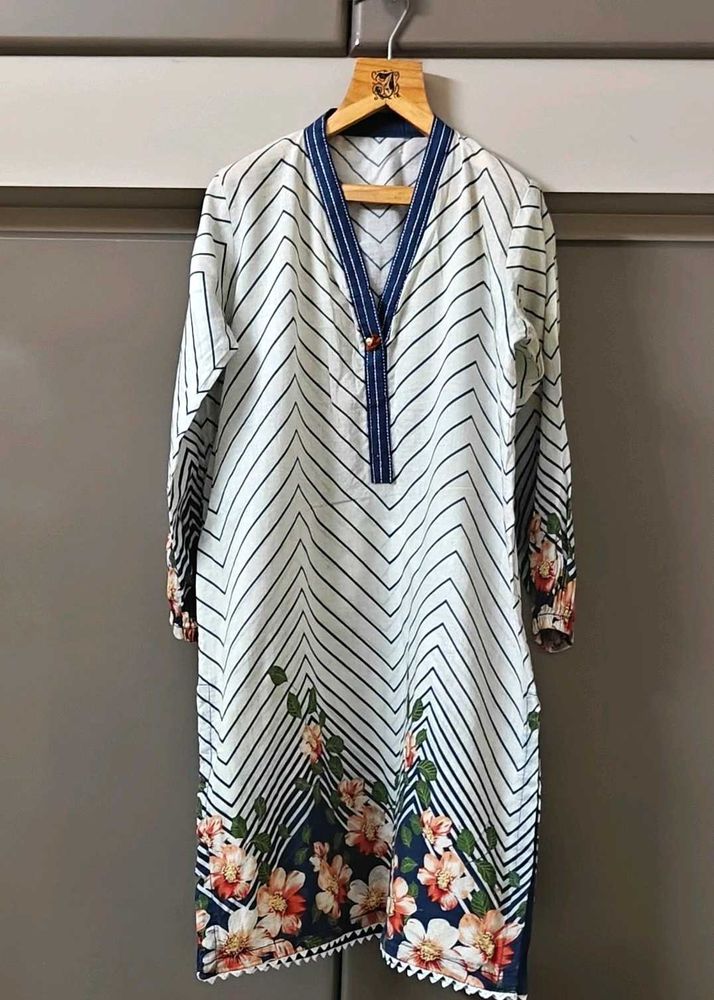 Striped Floral Kurta set