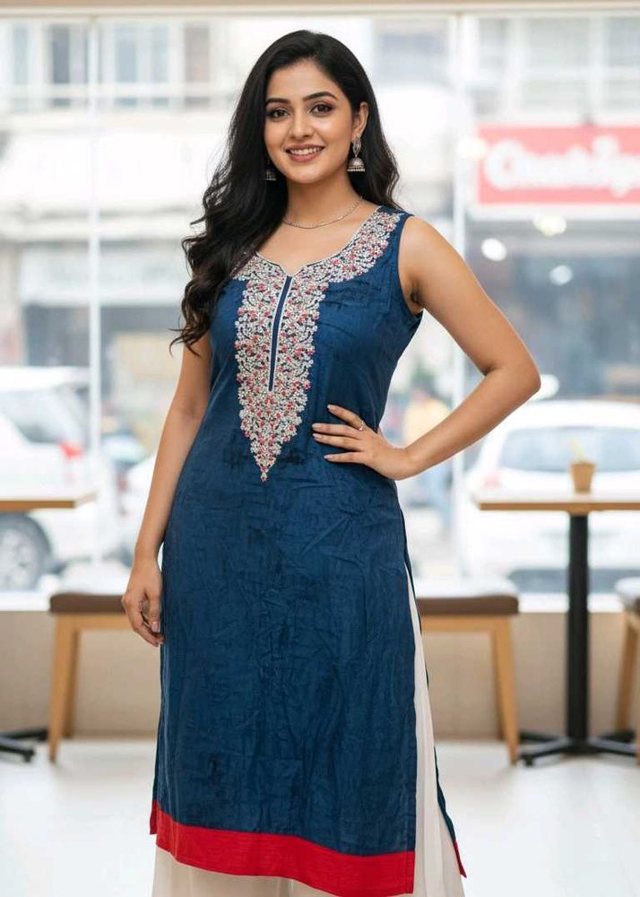 Embroidery Sleevesless kurti