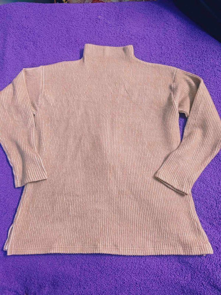 Tan Turtleneck Top