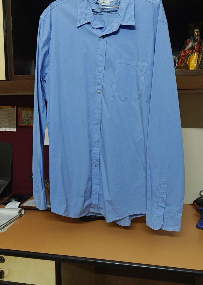 Light Blue Long Sleeve Zara Slim Fit Shirt