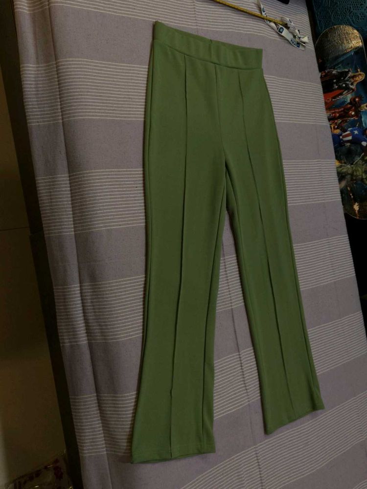 Green Flared Leggings