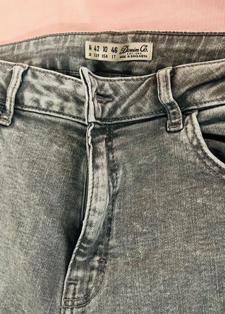 Grey Skinny High Waist Fit Denim Jeans