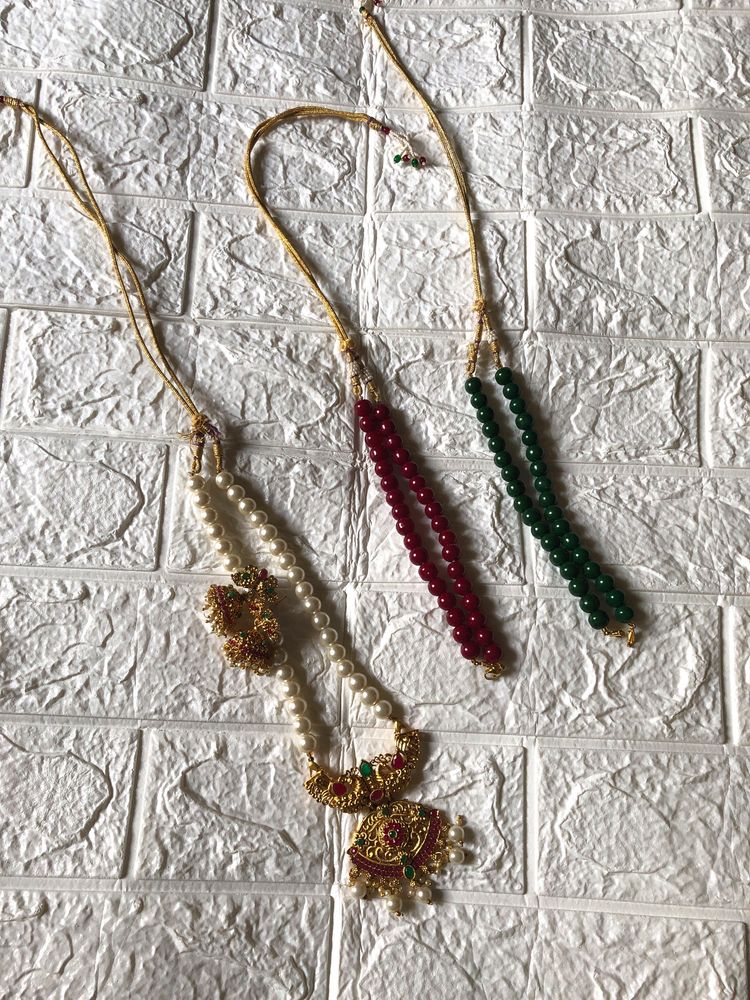 Temple Jewellery With 3 Malas