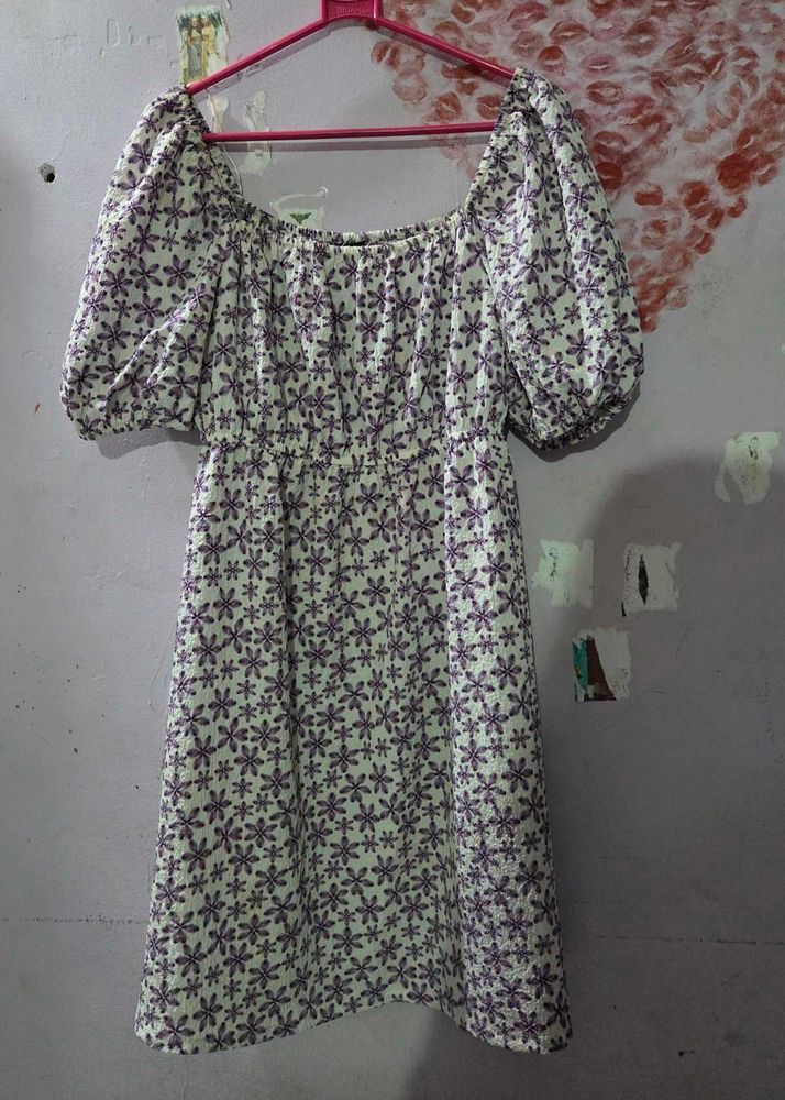 Floral Puff Sleeve Mini Dress