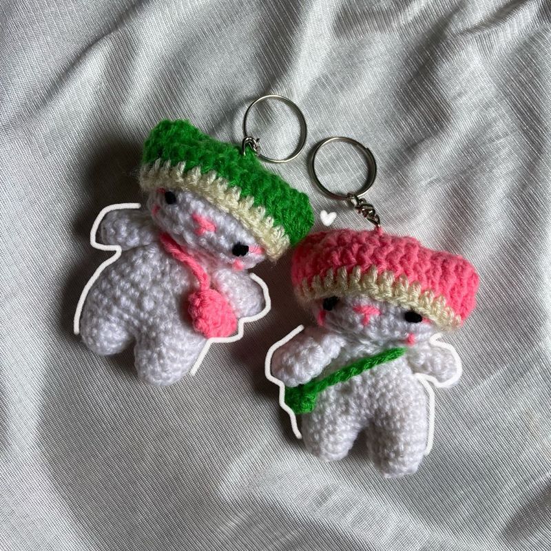 Matching Crochet Keychains🩷💚