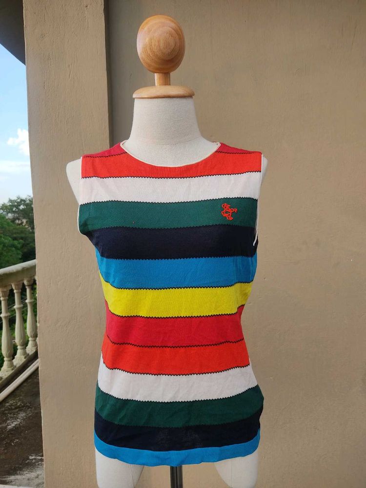 Vintage Striped Sleeveless Top