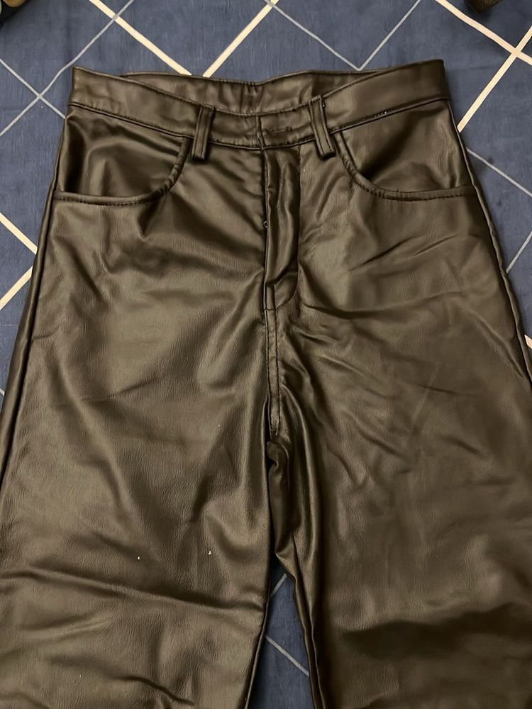 Black Faux Leather Pants