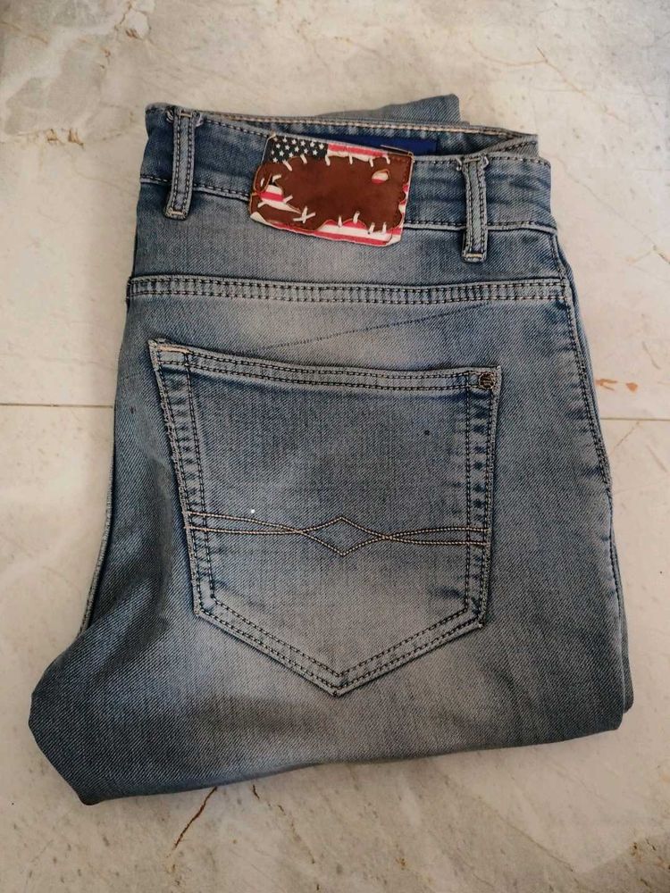 Stylish Blue Denim Jeans 4pic